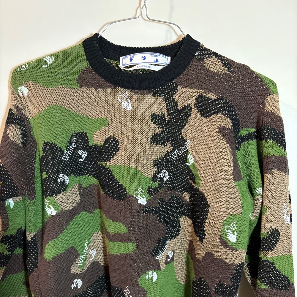 Off-White Camo Print Men’s Pullover Sweater - M - Like New